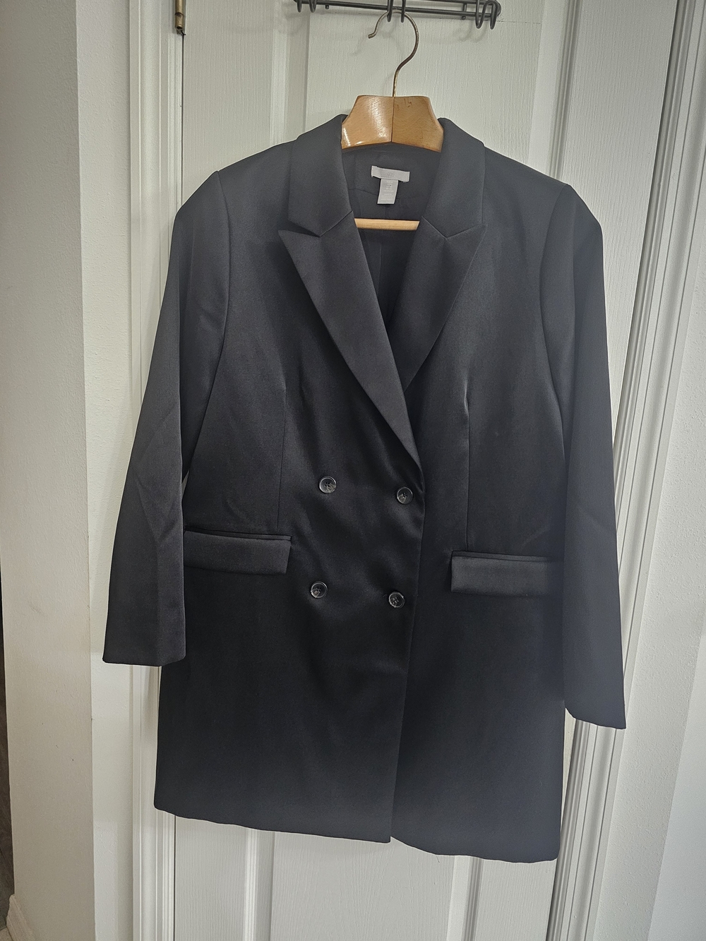 H&M Black Double-Breasted Blazer Jacket